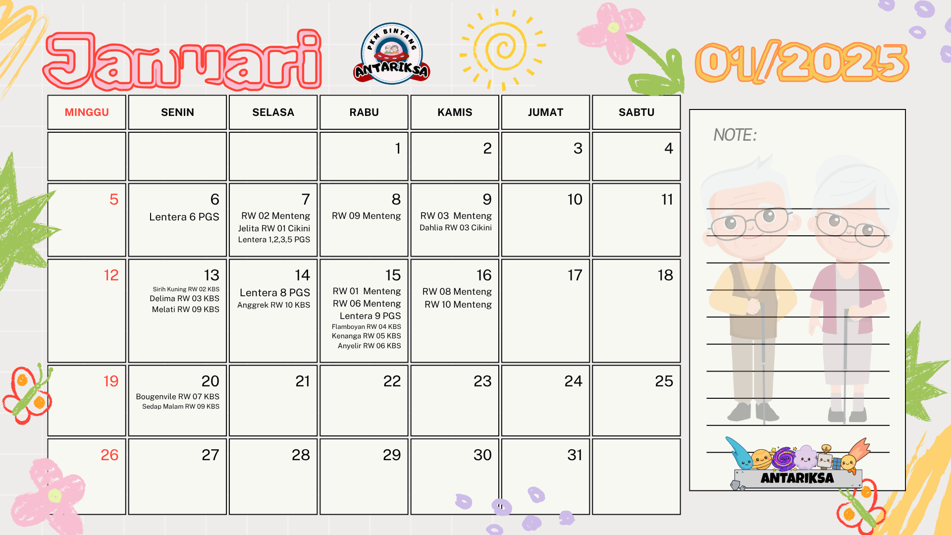 Kalender Januari